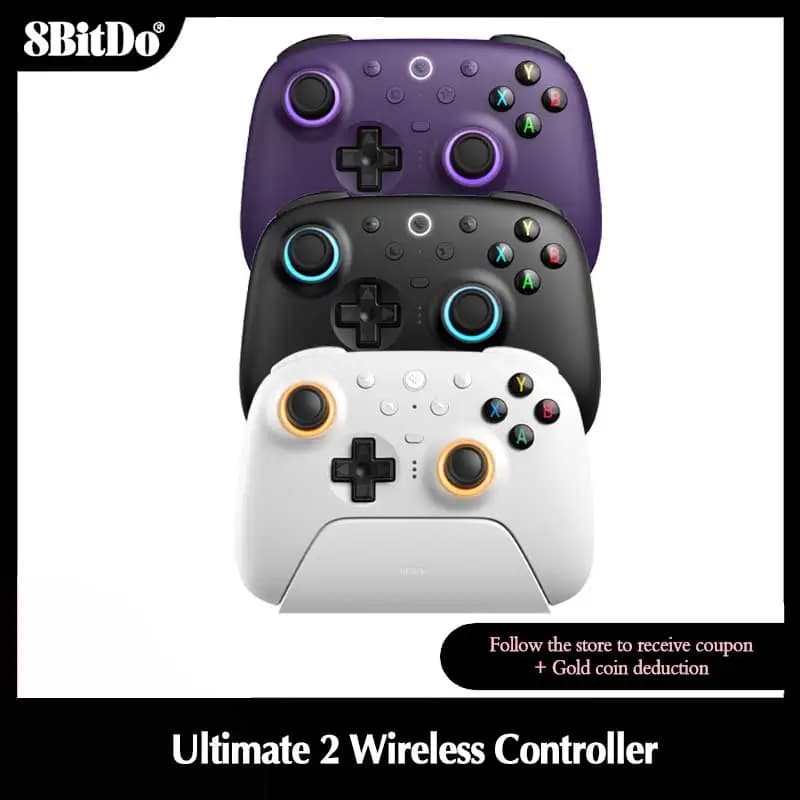 8BitDo Ultimate 2 contrôleur de jeu sans fil 2.4G avec adaptateur 2.4g station de chargement pour PC