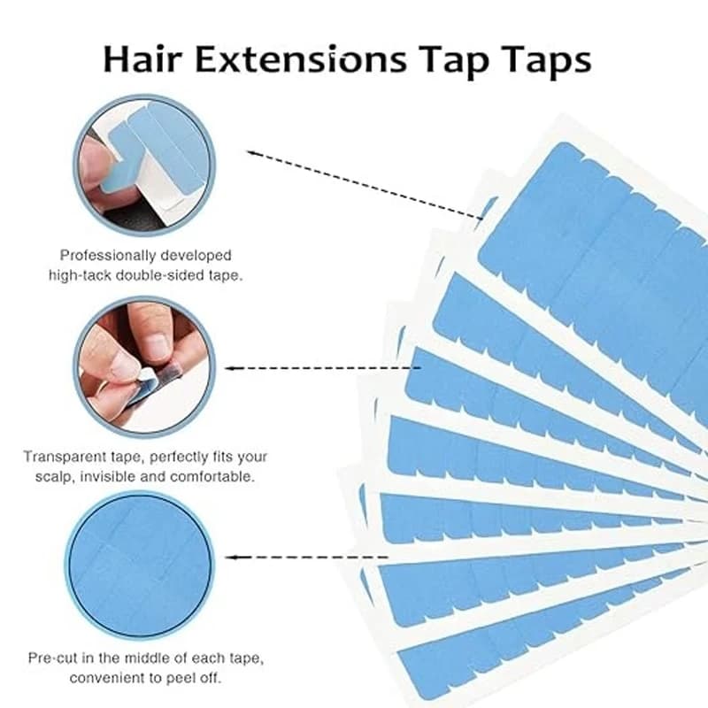 Ruban adhésif de remplacement Double face pour Extensions de cheveux ou perruques avant en dentelle,