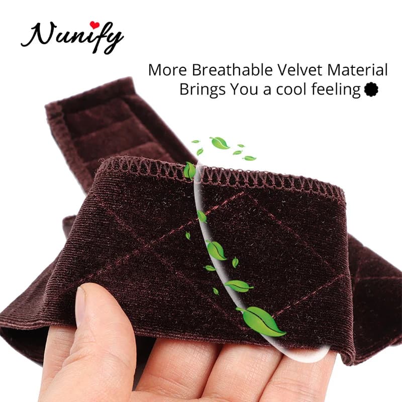 Nunify anti-dérapant doux velours femmes perruque poignées bandeau réglable porte-perruque velours p
