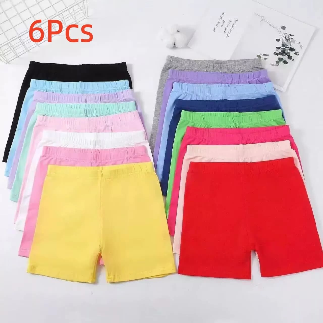 6 pièces Nouveaux shorts en modal pour filles 2026 – Doux, respectueux de la peau, basiques pour l'é