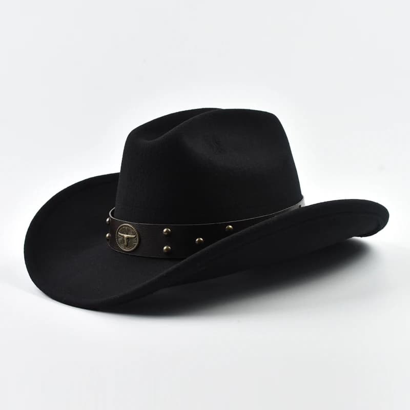 Hommes femmes Vintage grand bord Western Cowboy chapeau Gentleman Cowgirl Jazz chapeau Cloche église