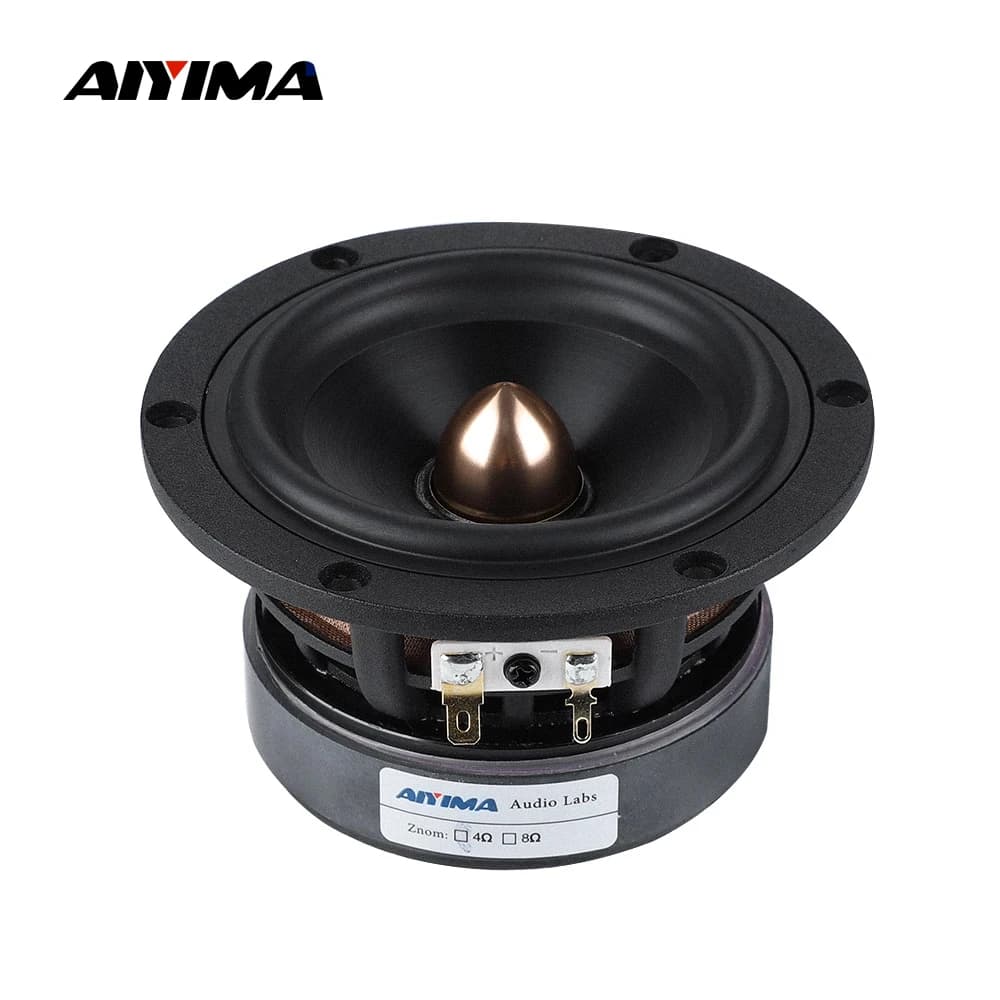 AIYIMA 1 pièce Haut-parleur médium 4 pouces 50W 4 Ohm 8 Ohm, type Bullet, avec bobine 25 mm, dôme en