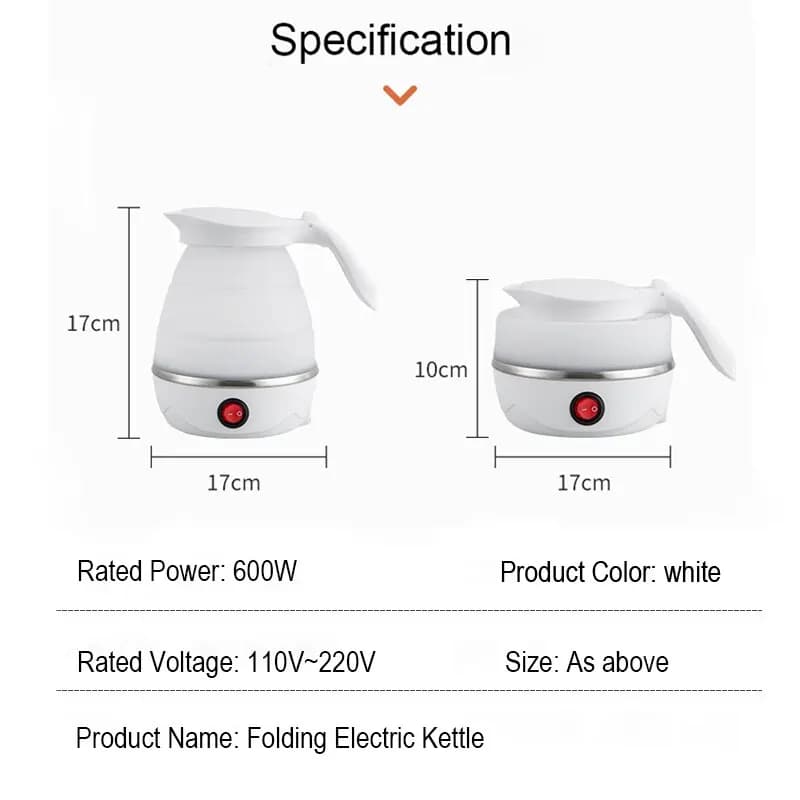 Théière pliable et Portable, chauffe-eau 600ML, bouilloire électrique de voyage domestique 220V, app