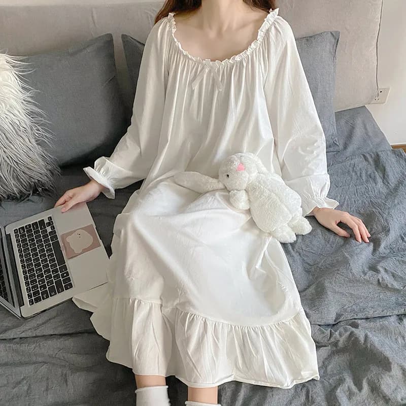 INS Nuissette – robe de Nuit ample à manches longues pour femmes, vêtements de Nuit, chemise de Nuit