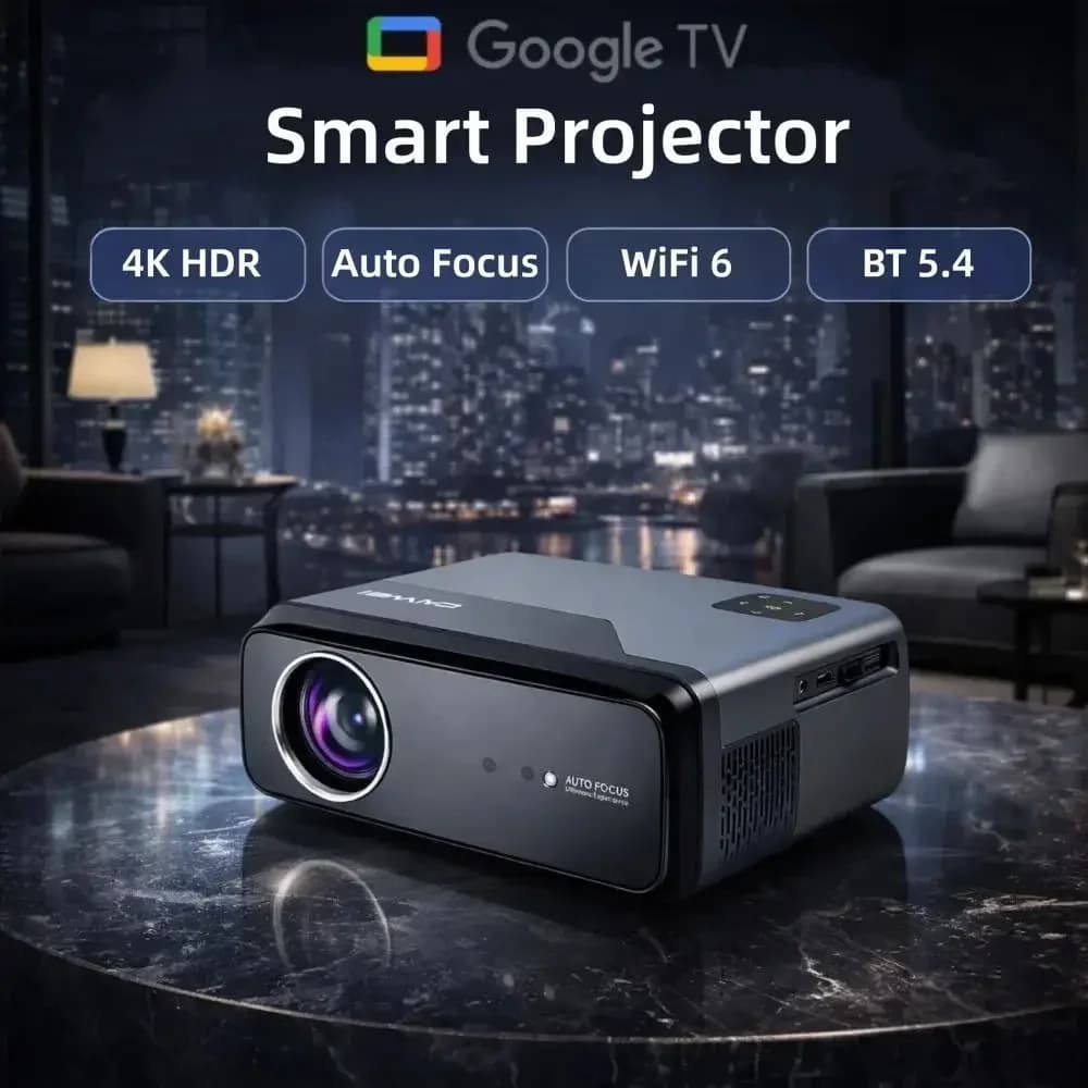Projecteur A8 Android 14 Google TV 3200ANSI 1080P 4K |   Audio DB certifié Netflix |   Cinéma à domi