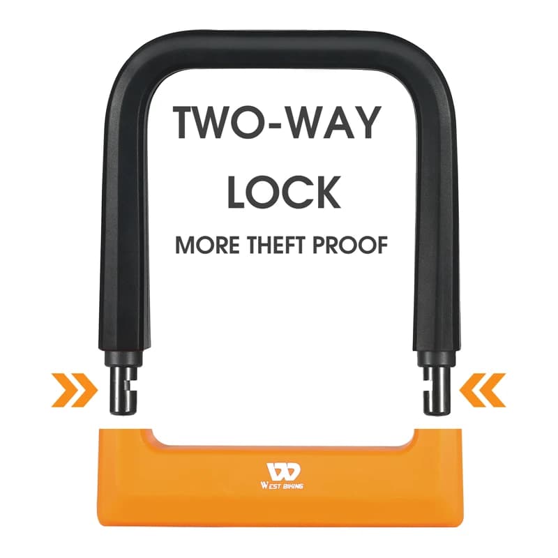 WEST BIKING-Serrure anti-vol en U pour vélo, accessoire de sécurité pour VTT et vélo de route, avec 