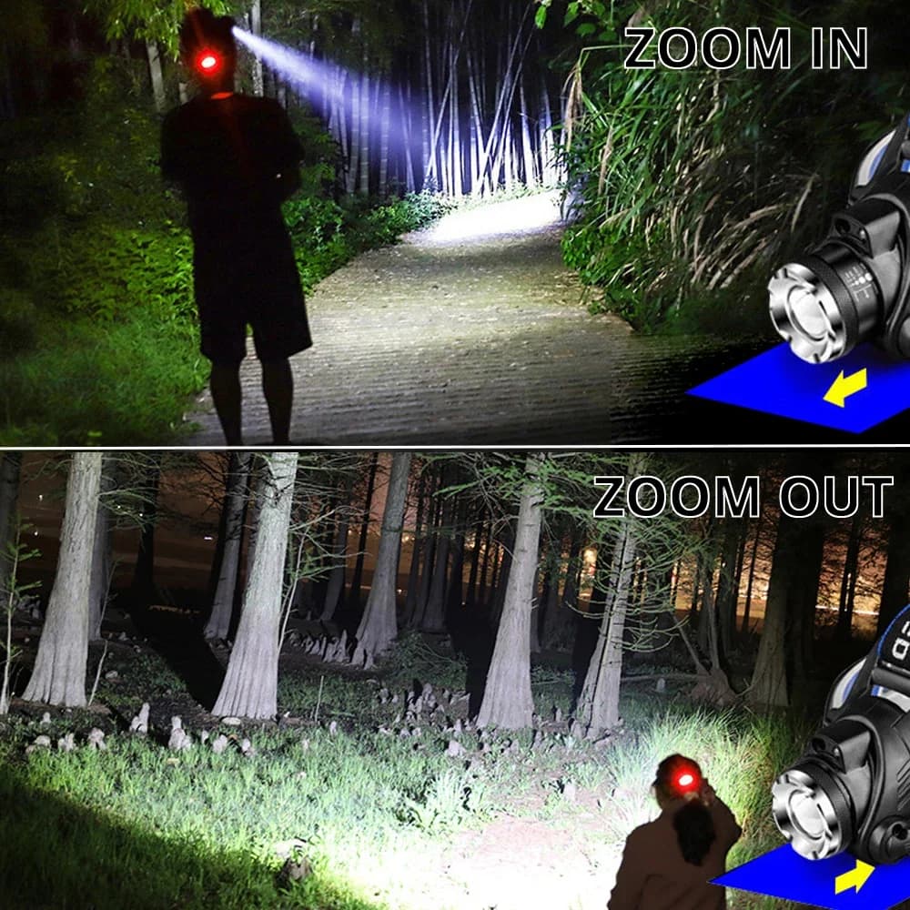 Lampe de sauna LED étanche, lampe frontale de pêche, lampe n'aime, lumière de camping super lumineus