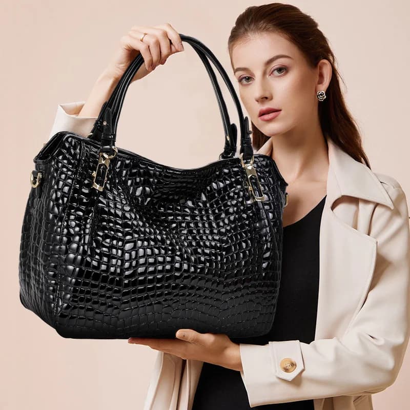 Aidrani – sac à main de luxe léger en cuir de vache pour femmes, fourre-tout noir polyvalent pour to