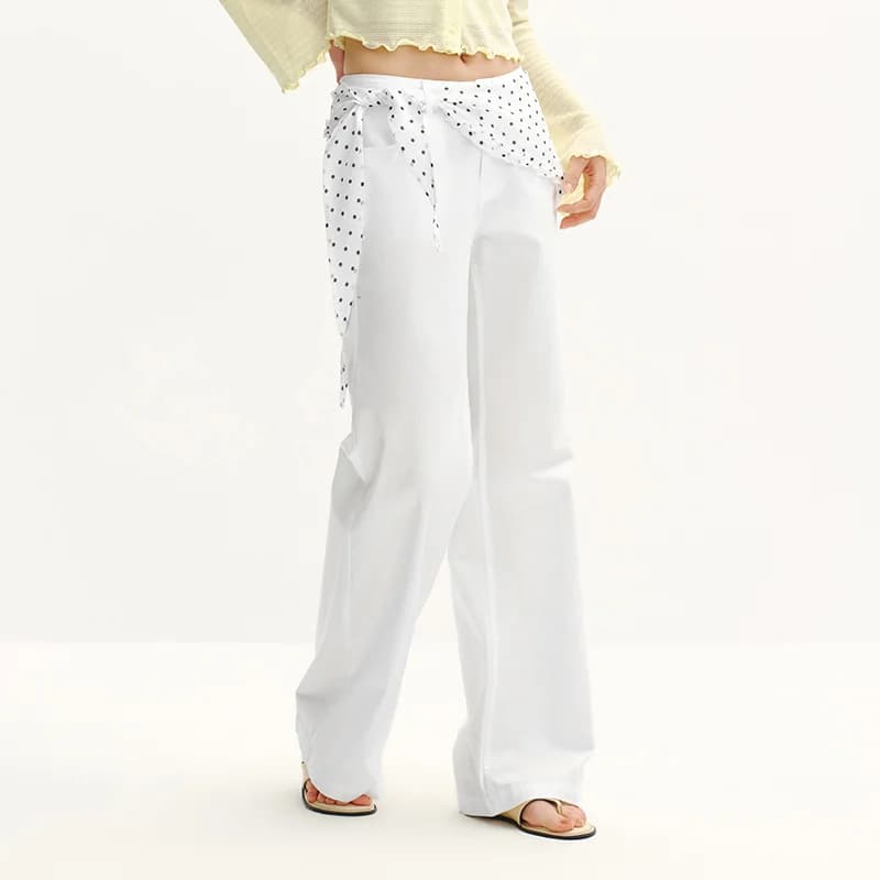 Pantalon femme Semir Polka 2026 à pois, coupe ample évasée, style urbain décontracté, doux et confor