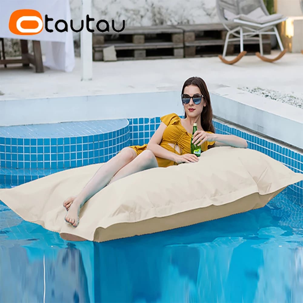OTAUTAU-Sac en forme de haricot flottant de 6 pieds, couverture de chaise longue sans remplissage, p