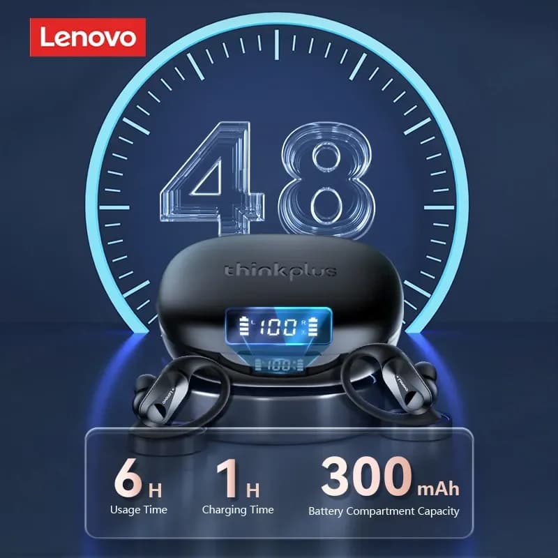 Écouteurs Bluetooth V5.3 originaux Lenovo LP75 TWS, sans fil, affichage numérique LED, réduction du 