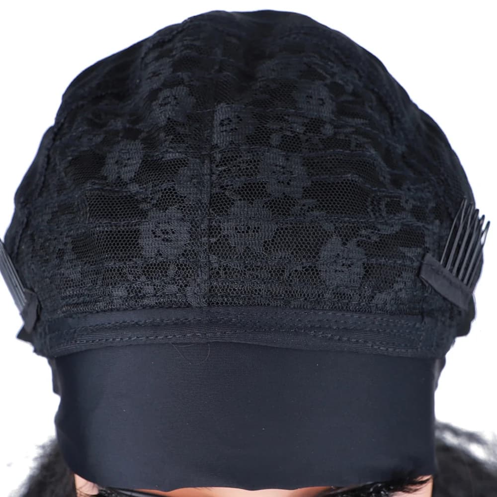 Perruque de cheveux synthétiques crépus bouclés 14 pouces perruque de bandeau synthétique Afro longu