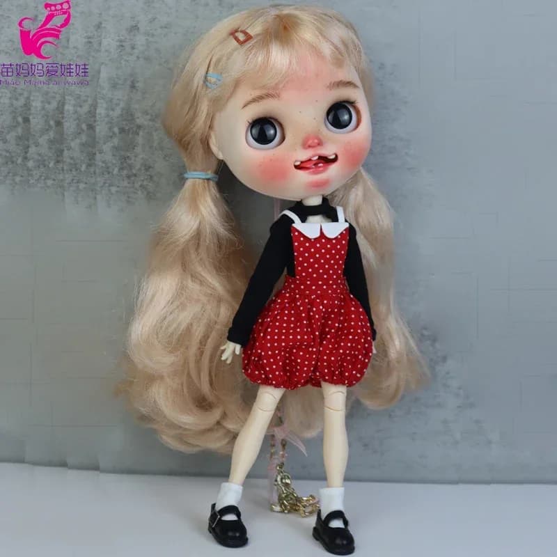 Blythe-Salopette à carreaux avec glaand, vêtements de beurre, pantalons pour beurre, tenues Azone, O