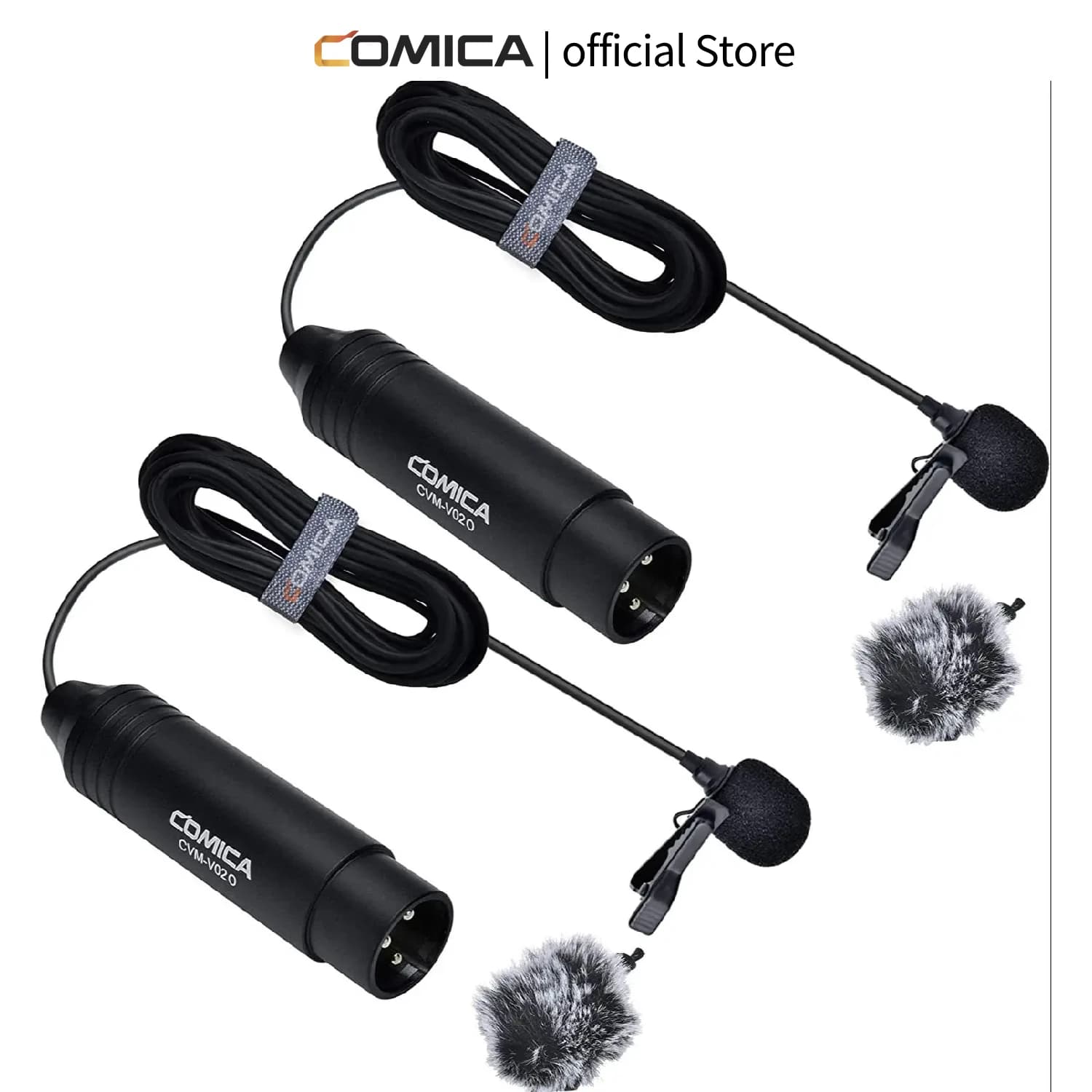 Microphone Lavalier XLR COMICA, Microphone de Revers Omnidirectionnel 3 Broches Comica CVM-V02O pour