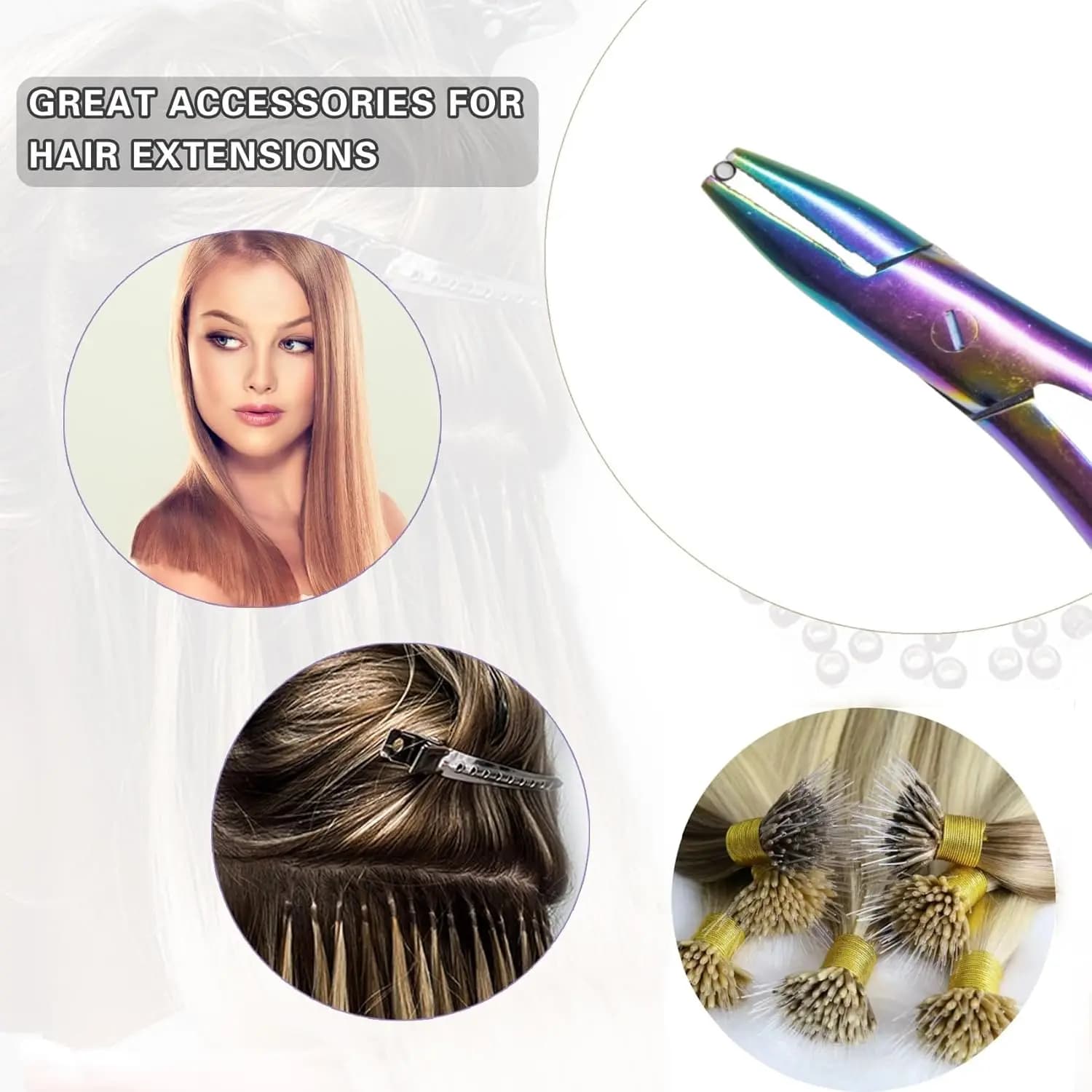 Nano anneaux en Silicone de 3mm, 500 pièces, anneaux en cuivre avec perles de cheveux doublées de Si