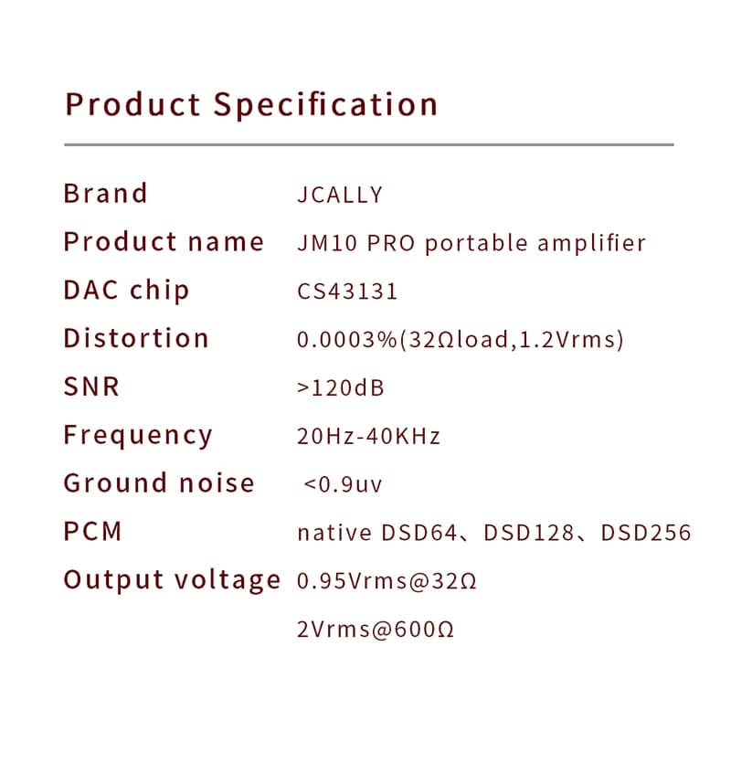 JCALLY JM10 pro DAC amplificateur de casque décodage HiFi CS43131 DSD256 USB Type C foudre à 3.5 peu