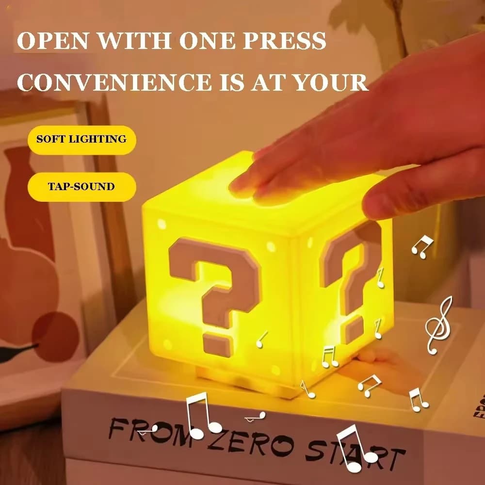 LED point d'interrogation veilleuse avec musique périphérique chambre lampe de chevet USB Rechargeab