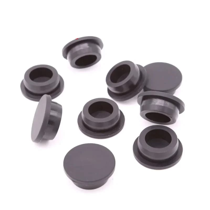 Bouchon en caoutchouc de Silicone noir avec bouchons de trous, Inserts de tubes, bouchons anti-pouss