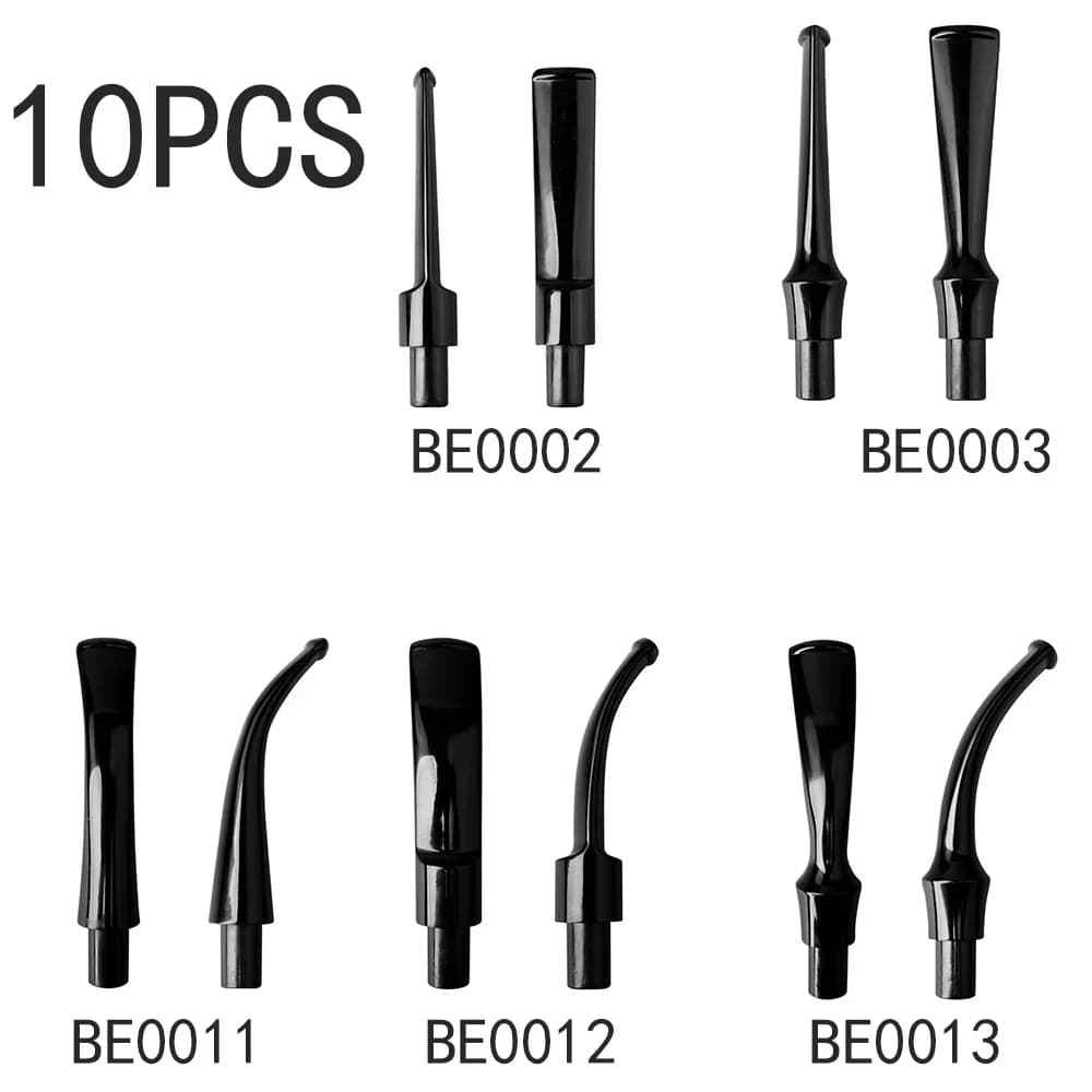 Embouts de Pipe à struction er en Acrylique Noir, Tige pour Filtre de 9mm, Porte-Pipe, Incurvé, Droi