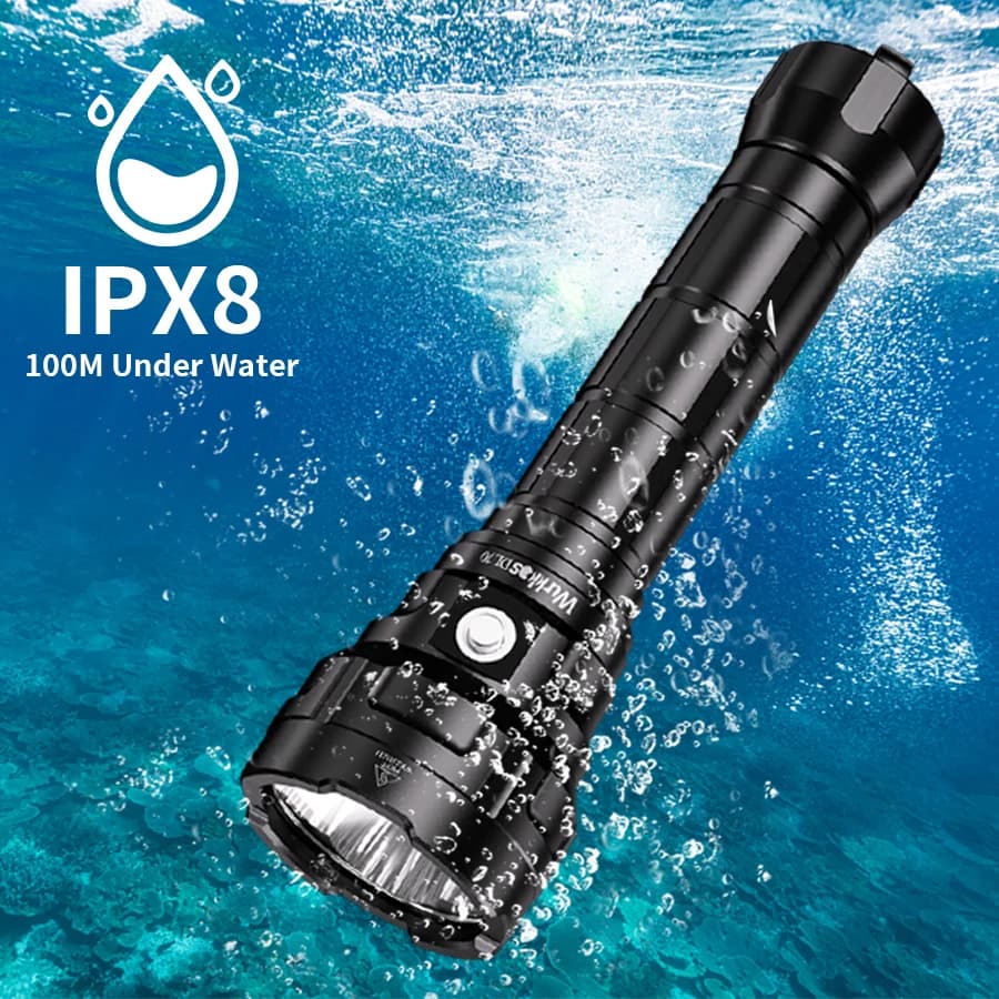 Wurkkos DL70 lampe de poche de plongée sous-marine haute puissance 13000LM projecteur IPX8 étanche 4
