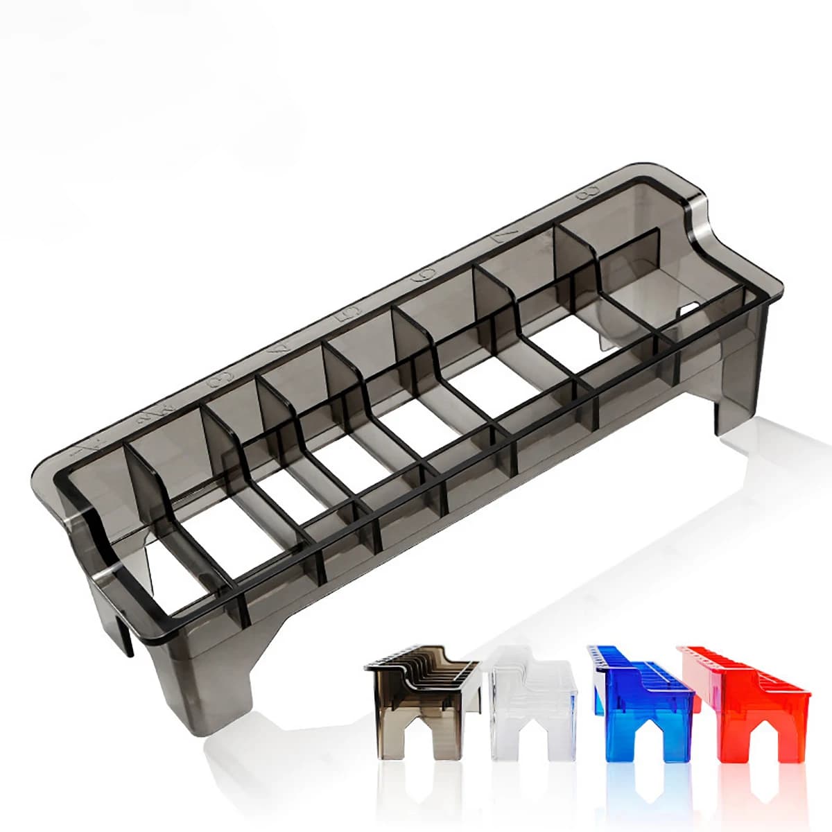 Une boîte de rangement électrique pour tondeuse à cheveux à 8 grilles, stockage de tondeuse à cheveu