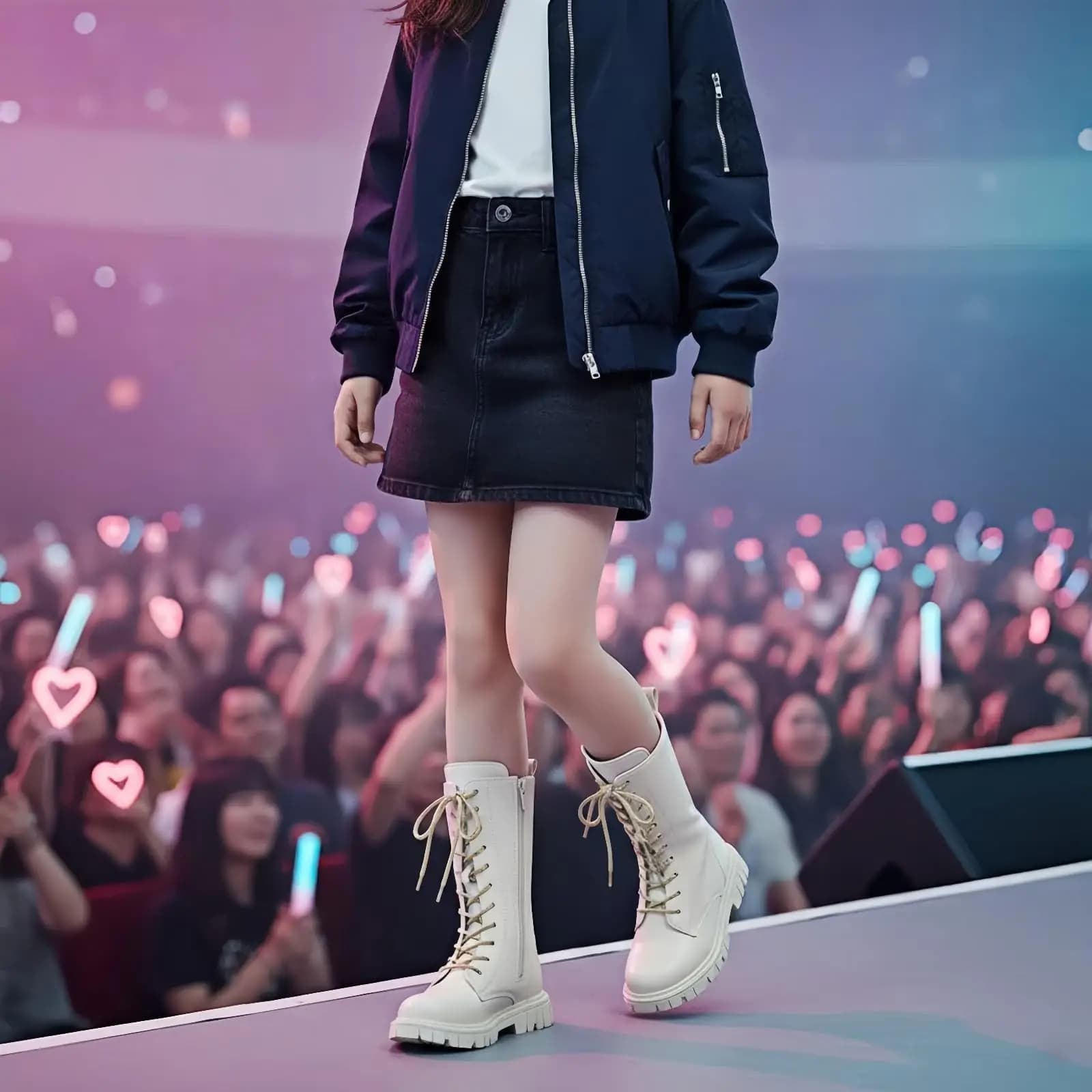 Bottes en cuir PU blanc pour filles, Chic, Style coréen, mode décontractée et polyvalente, sangle la