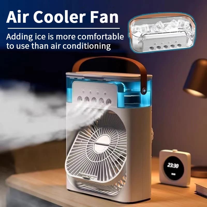 Ventilateur portable 3 en 1, climatiseur, mini refroidisseur d'air, veilleuse LED, humidificateur, r