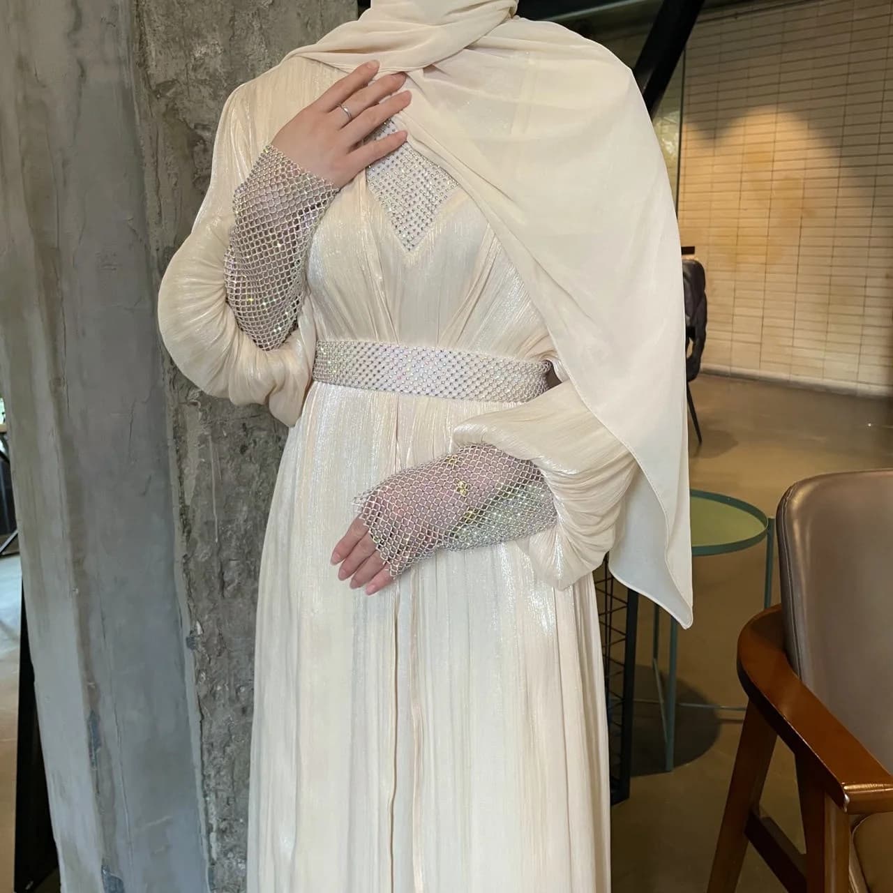 Nouveau Vêtements pour femmes musulman Abaya Robe en mousseline de soie moyen-orient couleur unie lo