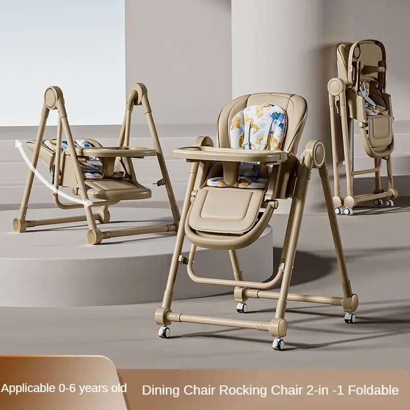 Chaise de salle à manger multifonctionnelle pour bébé, avec hauteur de siège réglable, balançoire à 