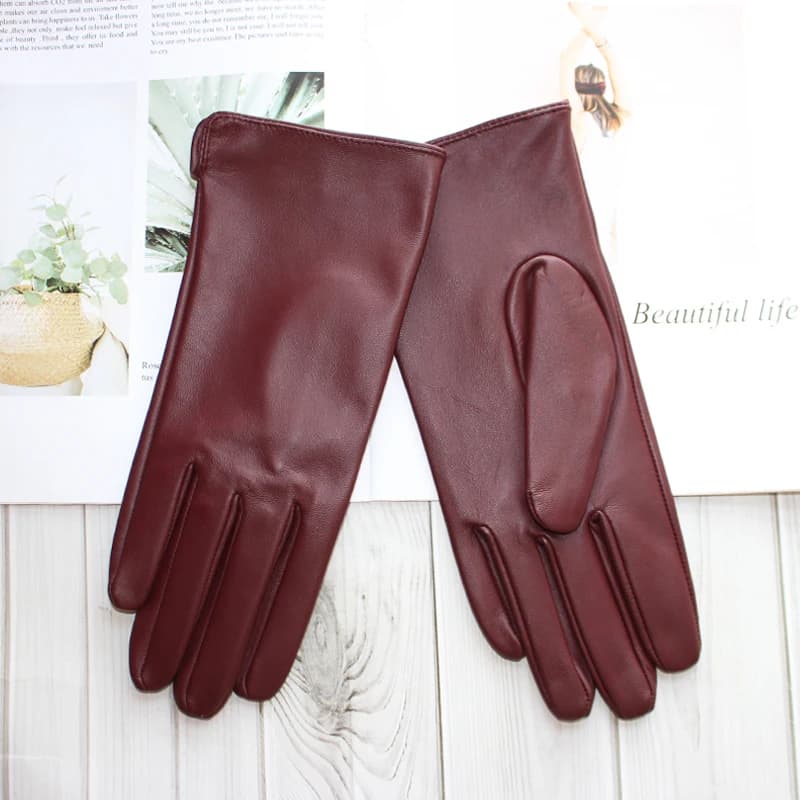 Nouveaux gants en cuir pour femmes, écran tactile en peau de mouton, sans doublure, fins, à la mode,