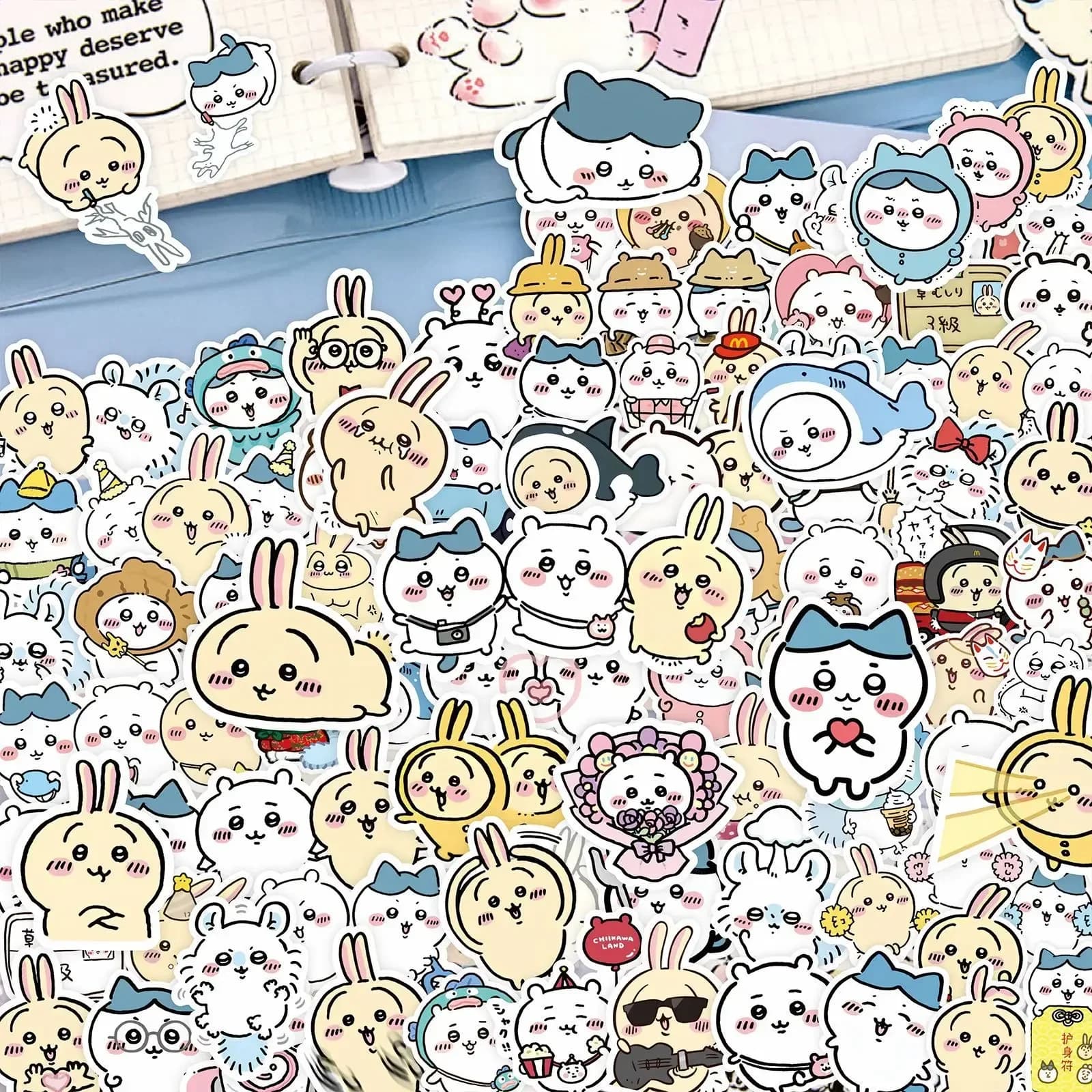 Autocollants Chiikawa de dessin animé Non répétitifs, 100 pièces, autocollants mignons pour tasse d'