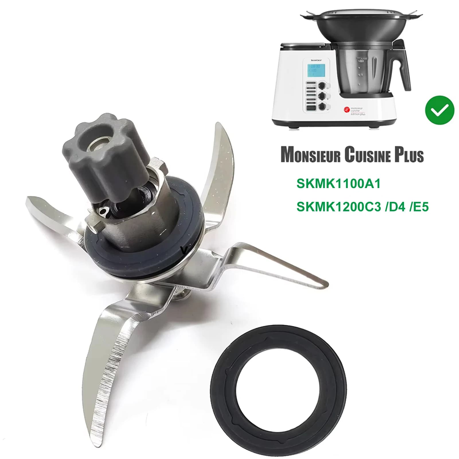 Blender Blade Gear 7 pour Monsieur Cuisine, allergique 2.0, 7 dents, 4 cuir chevelu, MCC 2.0, 5T