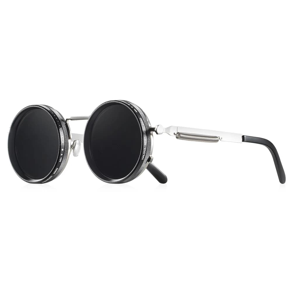 CRIXALIS 2 pièces lunettes de soleil polarisées rondes ND9 à gradation réglable hommes femmes Punk h