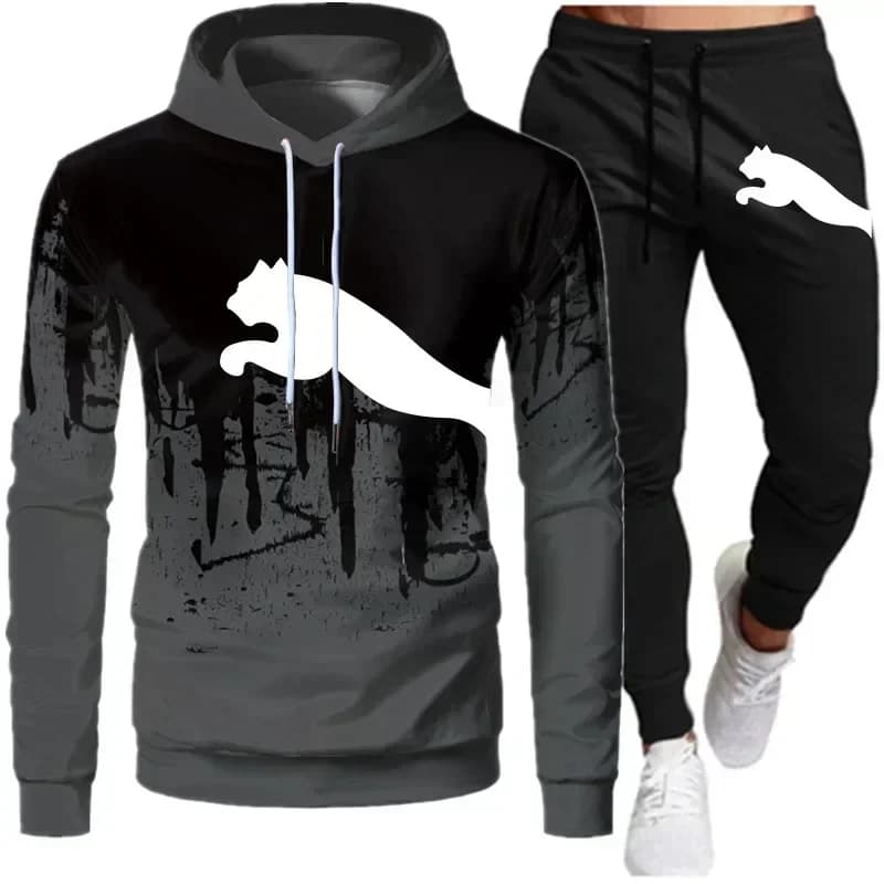 Printemps et automne 2025 nouveaux pulls pour hommes + pantalons de jogging ensemble deux pièces à l