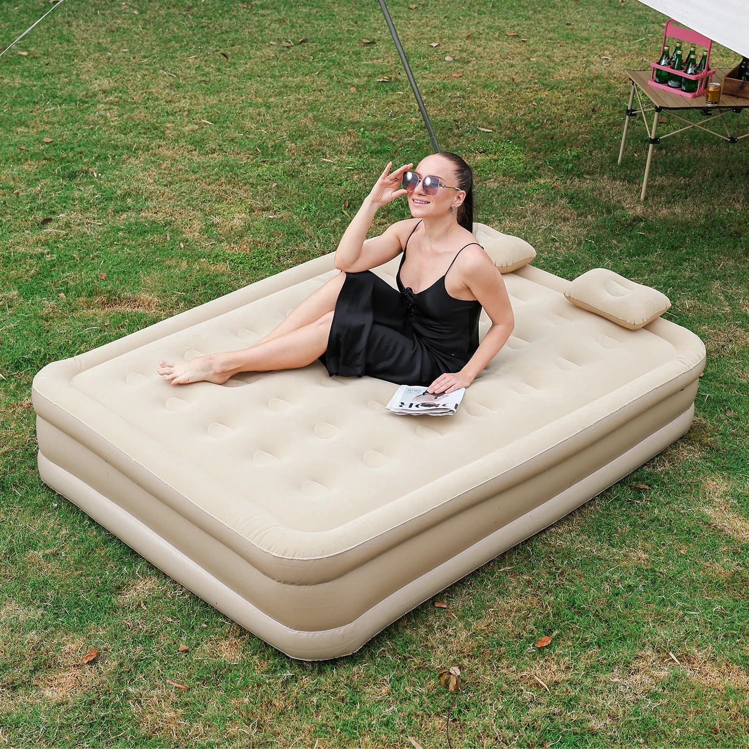 Matelas pneumatique intérieur tapis de Glamping matelas de couchage gonflable en PVC tapis de lit de
