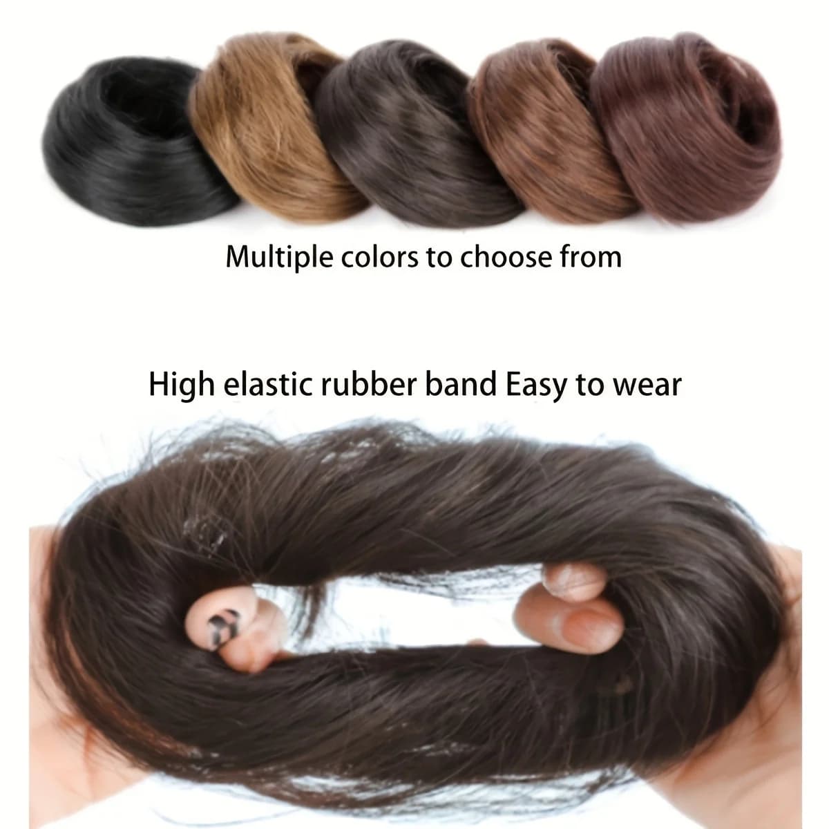 Chignon synthétique élastique en caoutchouc, faux cheveux, Extension de queue de cheveux, queue de c