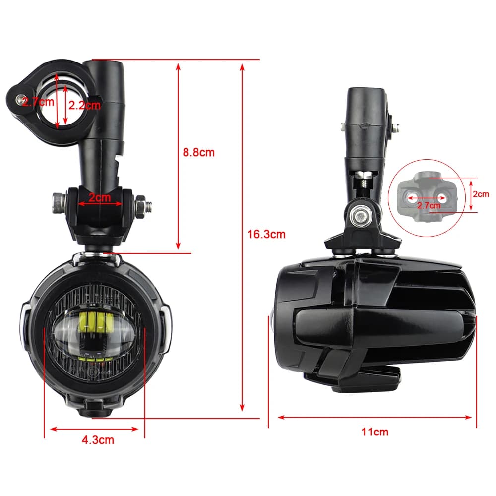 Feux auxiliaires LED antibrouillard pour moto universelle R1200GS F800GS K1600, 40W 6000K
