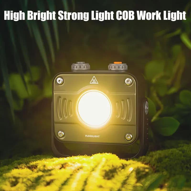 Projecteur de travail LED COB puissant, 8000mAh, lampe pour tente de Camping, Rechargeable, étanche,