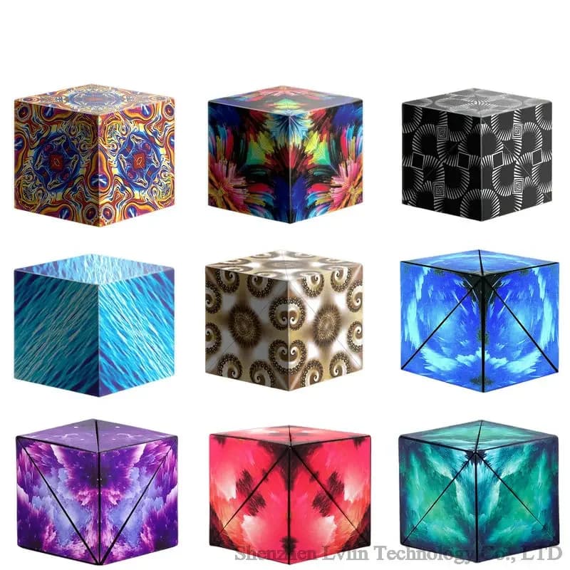 Cube Magique Magnétique Anti-souligné 3D, Variété Géométrique, Interchangeable, Puzzle à Rabat à la 