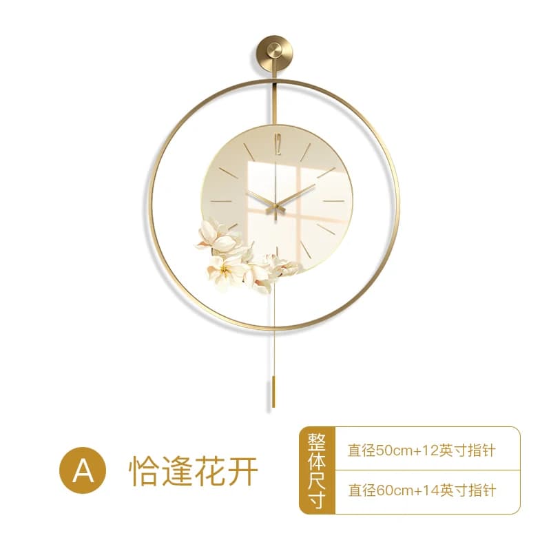 Horloge murale exquise en porcelaine et cristal, style nordique simple, décoration pour salon, artis