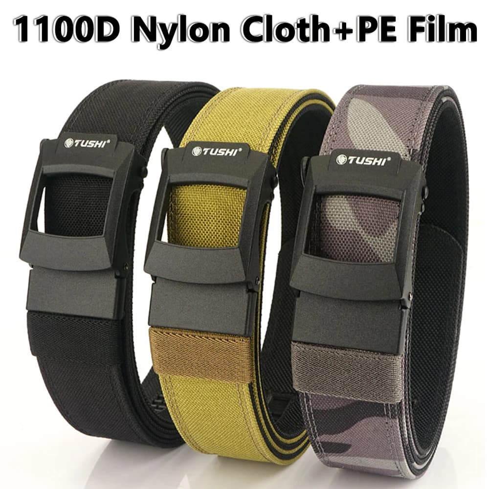 TUSHI nouvelle ceinture tactique dure boucle en métal ceinture militaire réglable rigide robuste à c