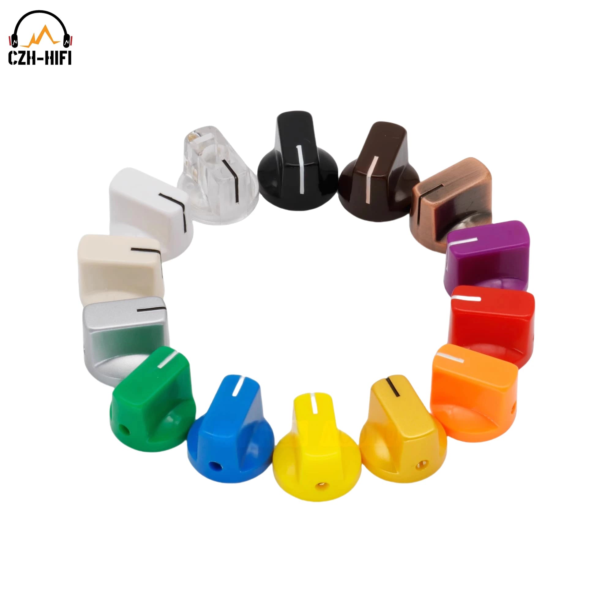 10 pièces ensemble en plastique bouton de potentiomètre bouton de guitare en aluminium 19*14.6MM 6.3