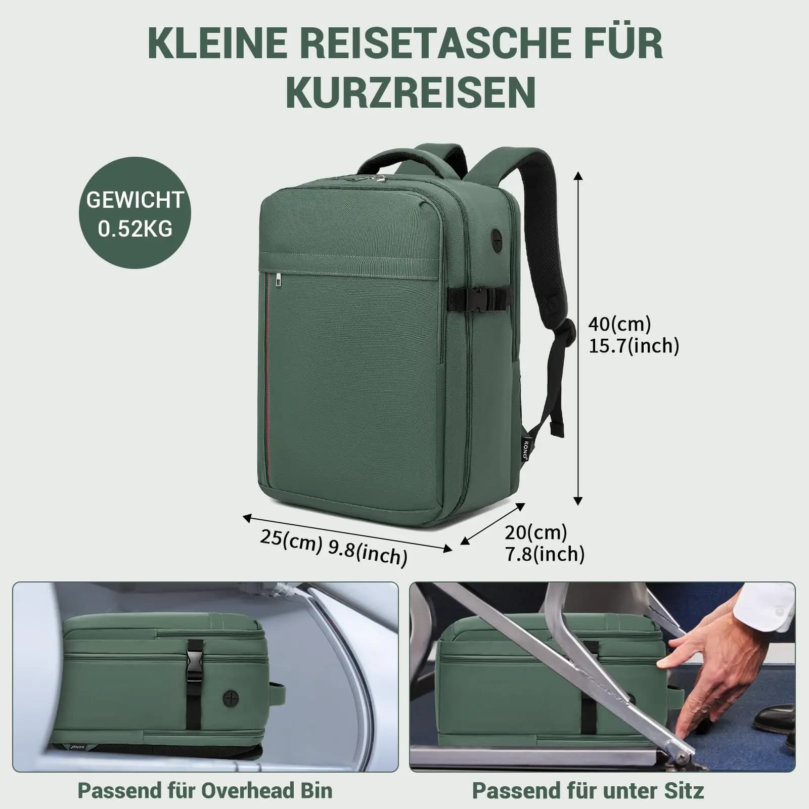 KONO Sac à dos pour ordinateur portable pour homme-15,6 pouces hydrofuge avec compartiment rembourré