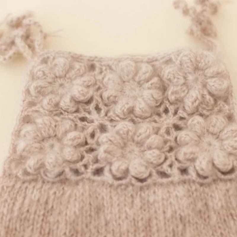 Barboteuse en mohair pour bébé, accessoires de photographie pour nouveau-nés, vêtements photo faits 