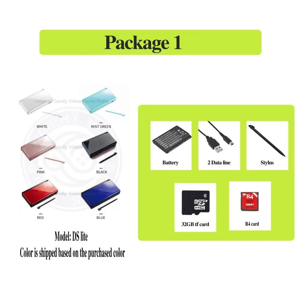Console de jeu originale pour Nintendo DS Lite, DSL Palm Game, carte de jeu, carte mémoire, Mini Ult