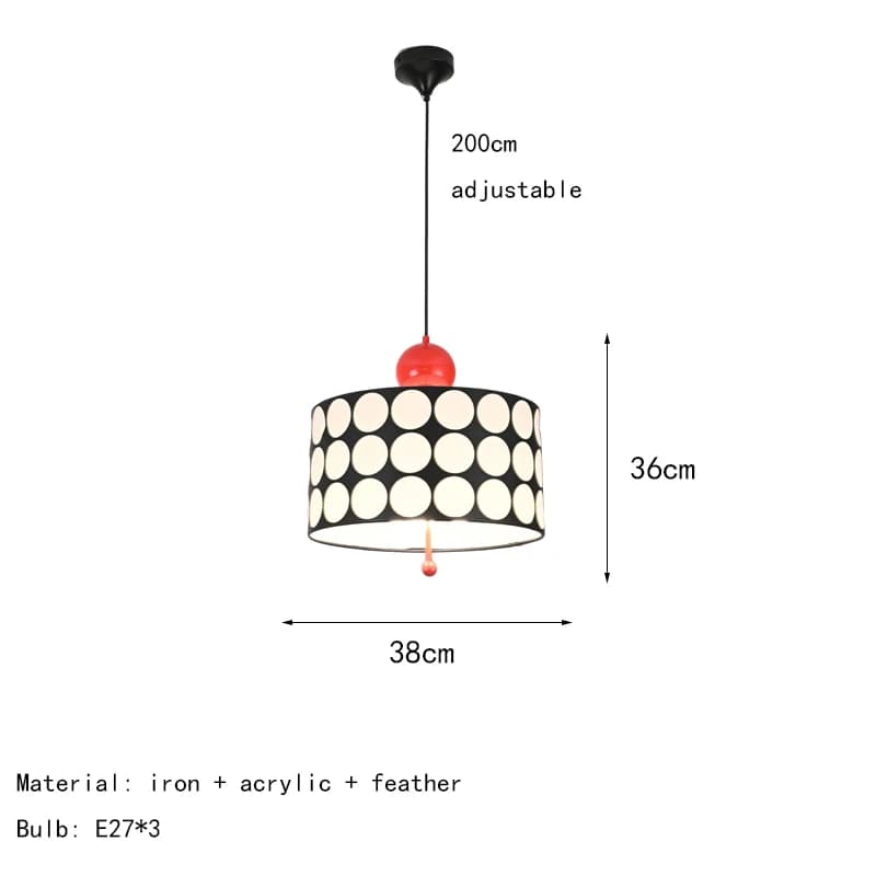Nouveauté E27 ampoule suspension lampe Art décor salle à manger cuisine suspendus luminaires cylindr