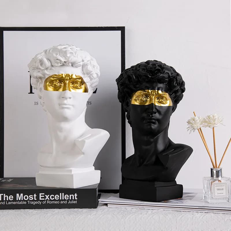 Décoration de maison européenne tête de David statues en résine décor à la maison Art abstrait moder