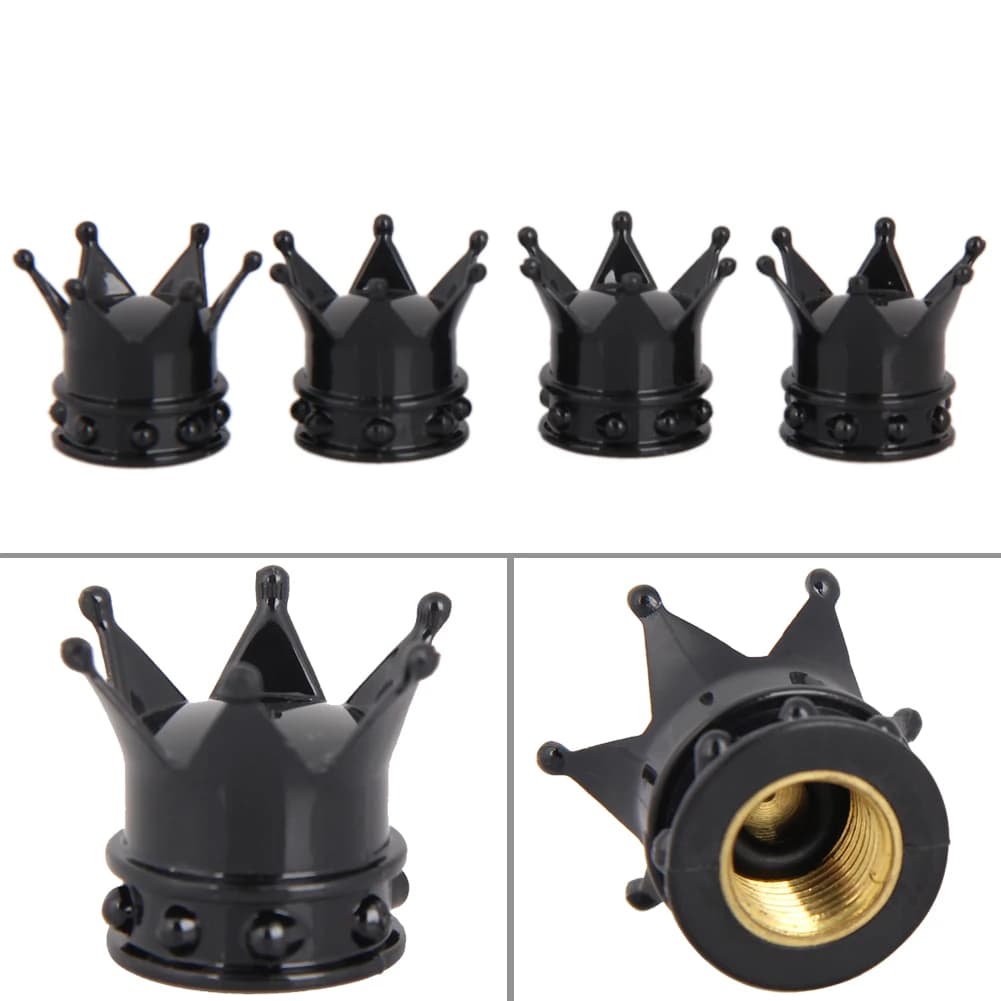 2/4 pcs/lot bouchons de Valve de pneu de vélo universel anti-poussière couronne d'or tige de roue de