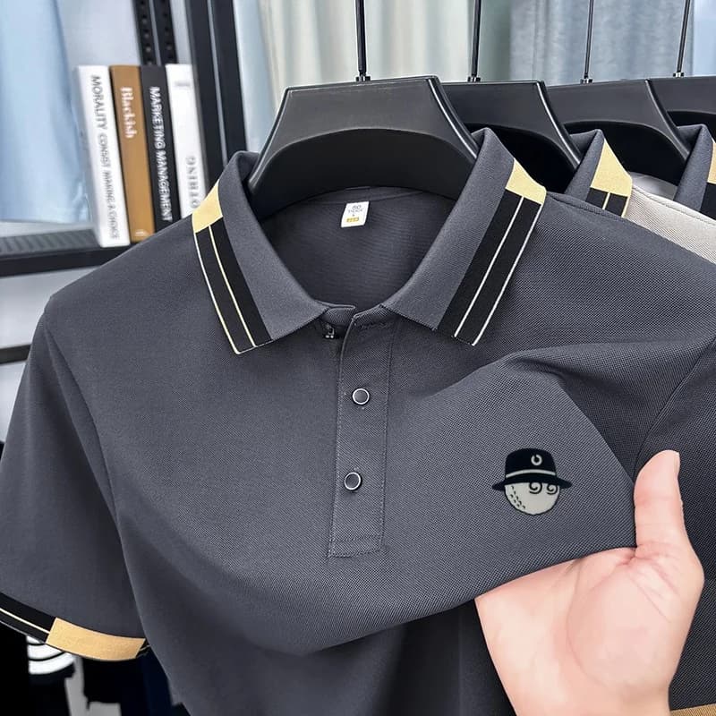 Nouvelle Collection – Polo d'été pour homme à manches courtes avec revers, motif lettres, design de 