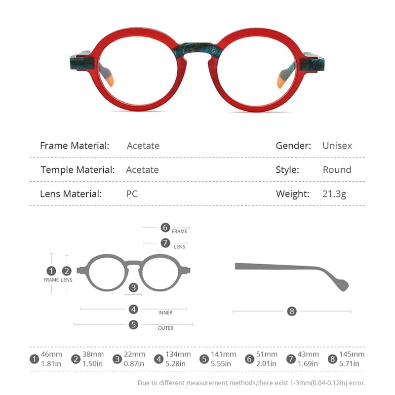 HEPIDEM acétate lunettes cadre femmes marque concepteur rond Nerd lunettes nouveaux hommes épais jap